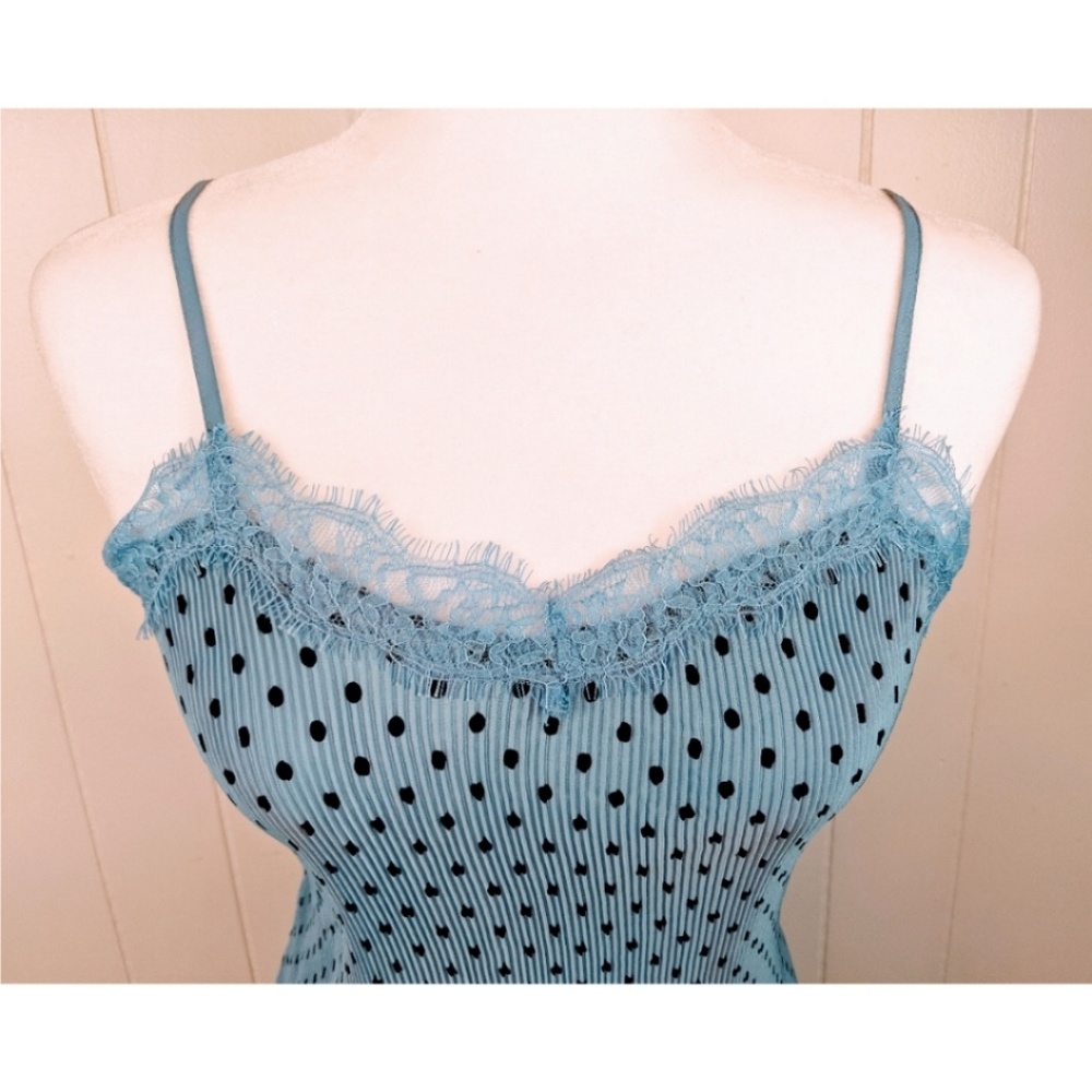 Free People Blue Dot Margo Pleated Slip Dress, 0 - Picture 3 of 7